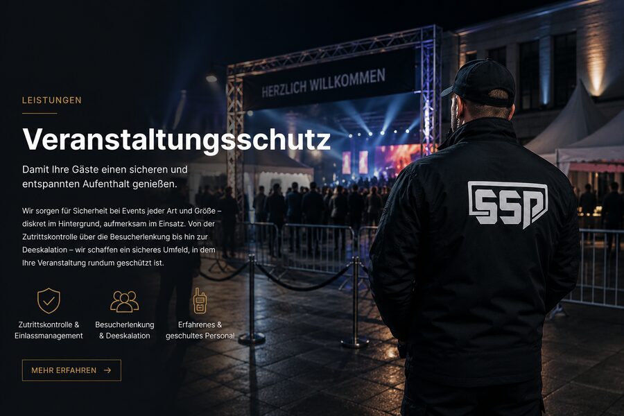 Sicherheitsmitarbeiter beim Veranstaltungsschutz